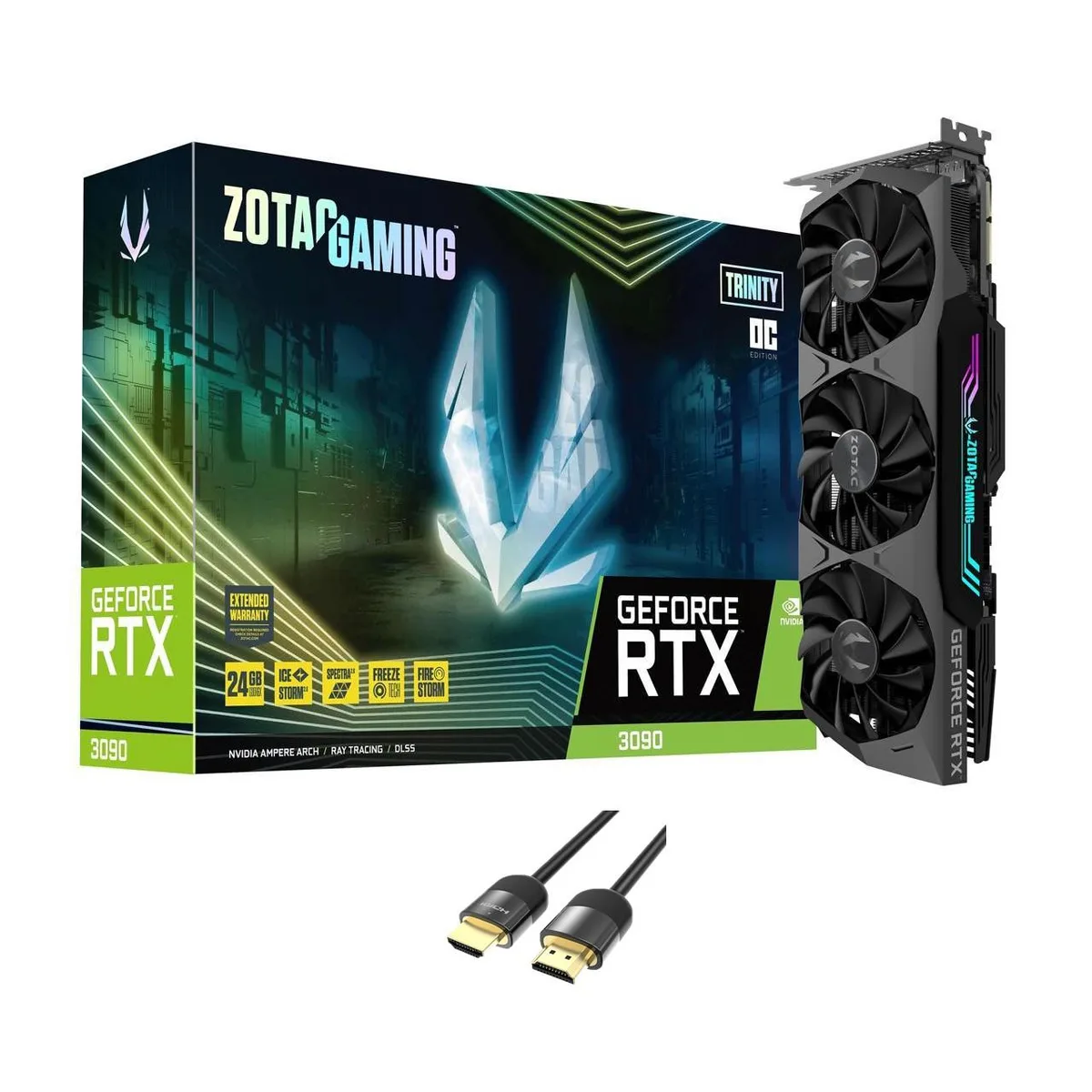 ZOTAC ZOTAC GeForce RTX 3090 Trinity OC 24GB GDDR6X ZT-A30900J-10P graphics card — product photo