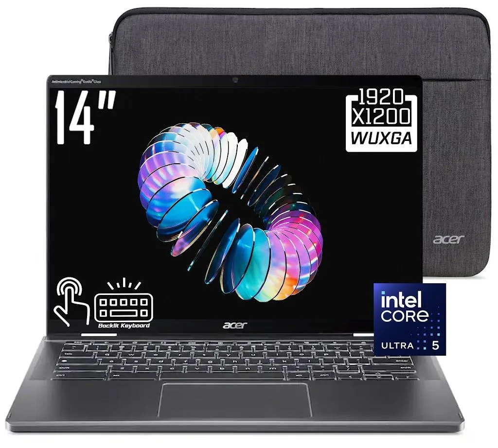 Acer America Acer America Chromebook Plus Spin 714 2-in-1 Laptop Intel Core Ultra 5 115U 8GB 256GB 14 120Hz Steel Gray — 商品写真