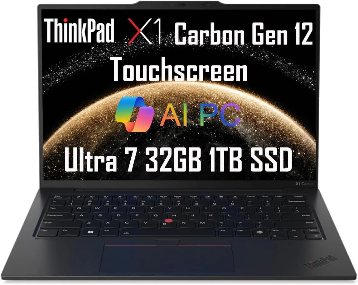 Lenovo Lenovo ThinkPad X1 Carbon Gen 12 business laptop 14" FHD+ Touch Intel Core Ultra 7 155U 32GB DDR5 1TB SSD — Produktfoto