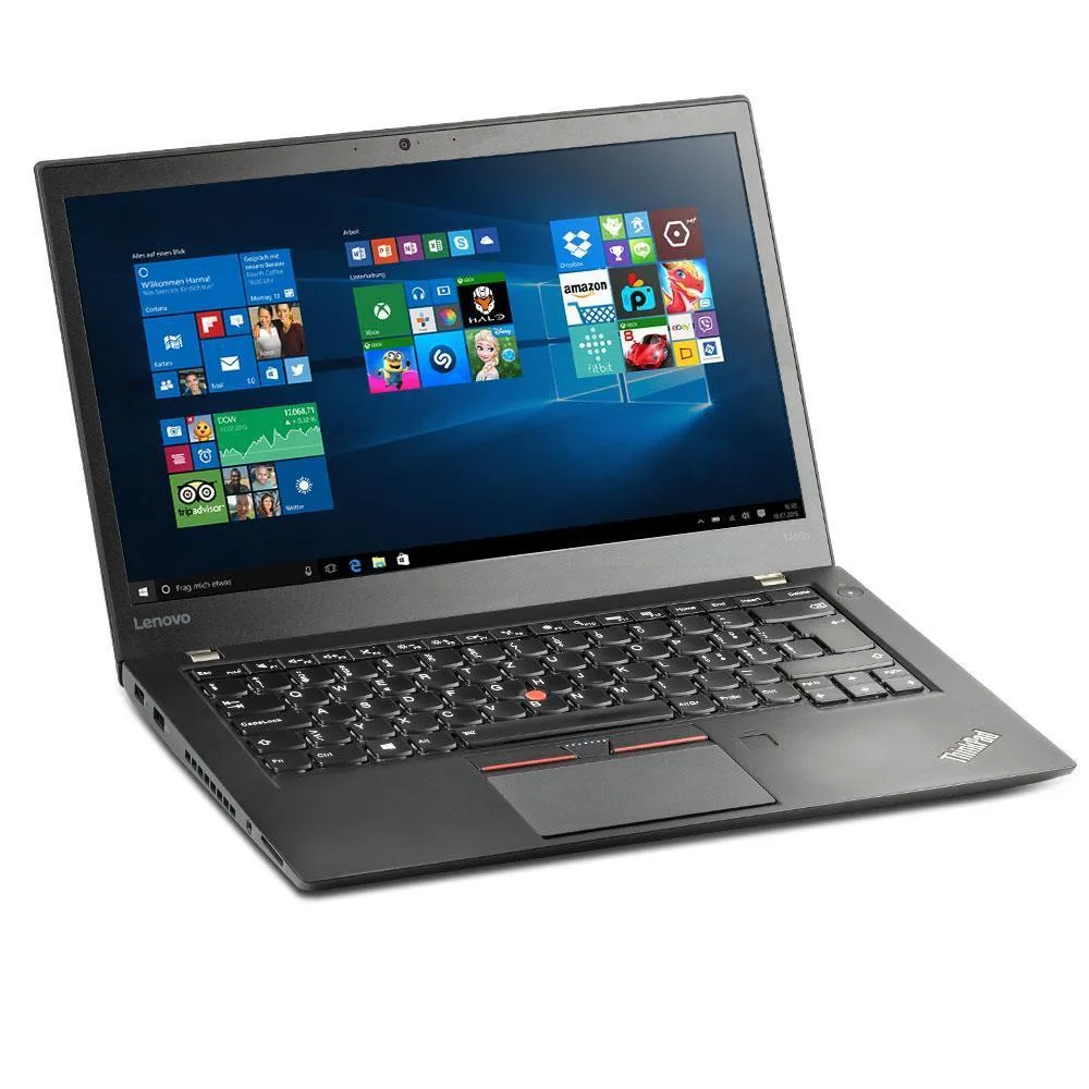 Black 14.0 inch ThinkPad T460s laptop with silver accents, closed lid, matte finish