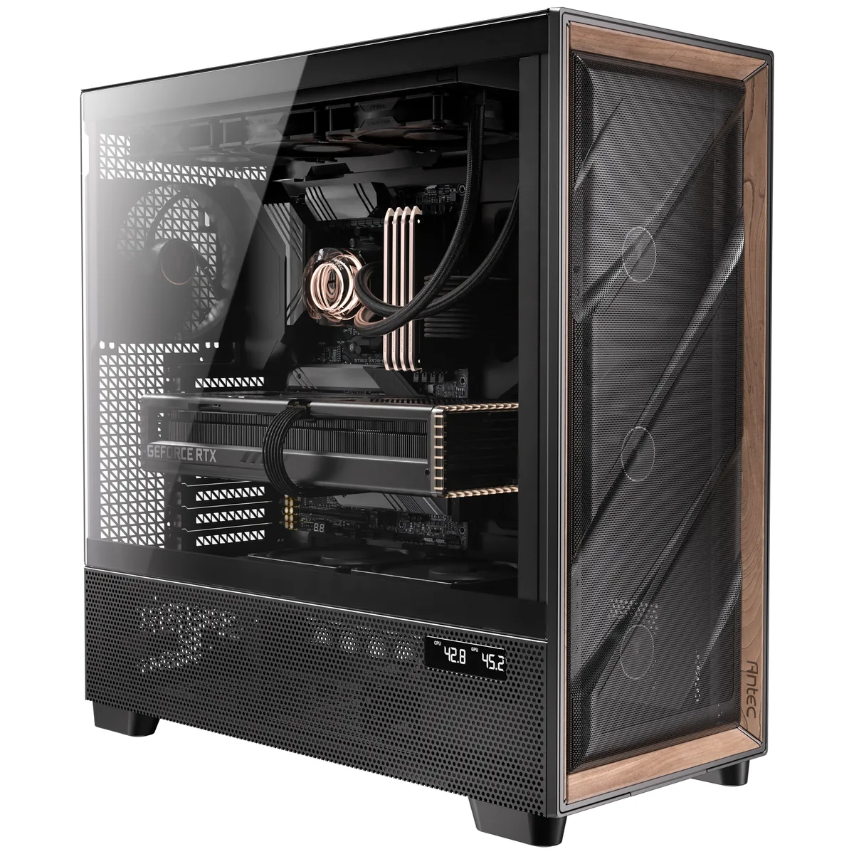 Antec Antec Flux Pro Walnut Wood Full-Tower PC Case — product photo