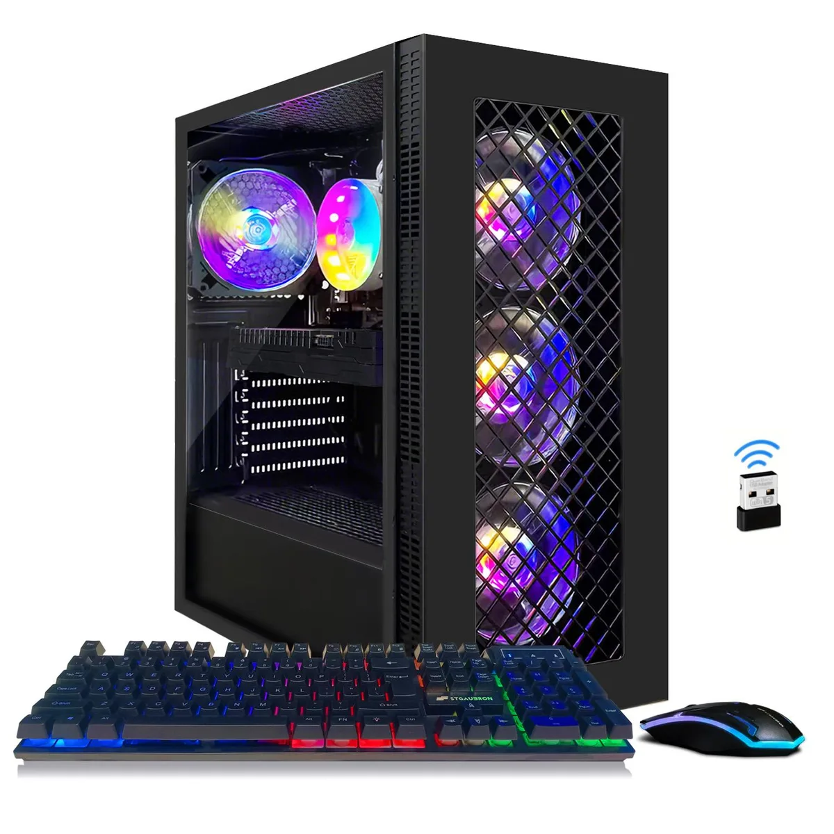 STGAubron STGAubron desktop PC, RX 5700 8G, i7-8750H, 16GB DDR4, 512GB SSD, WiFi 6, BT 5.2, RGB fans, Win 11 Home — fotografija proizvoda