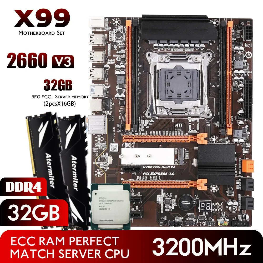 Atermiter Atermiter Atermiter-X99-B85 Intel motherboard Xeon E5-2660 V3 32GB DDR4 3200MHz REG ECC — photo du produit