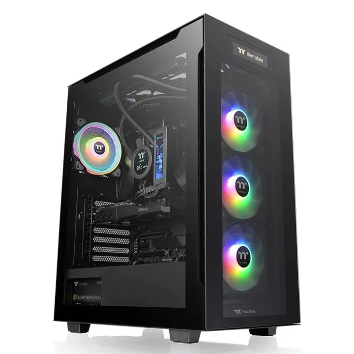 Thermaltake Divider 550 TG Ultra mid-tower case with three tempered glass panels and front LCD display