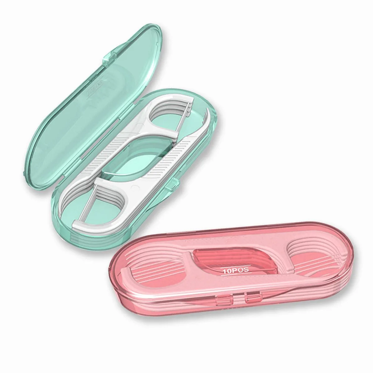  Setaria Viridis Dental Floss Picks 20 Count Pink with 2 Portable Cases — product photo