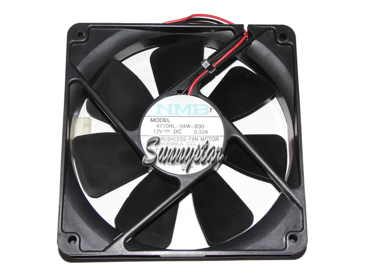 Black square 120mm fan with two wires