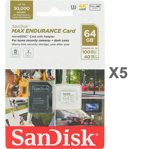 SanDisk SanDisk Max Endurance 64GB microSDXC 5-pack Class 10 — תמונת המוצר