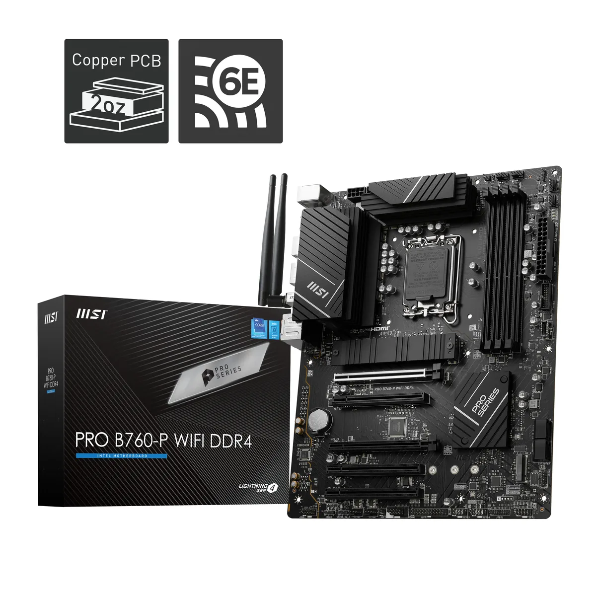 MSI MSI PRO B760-P WIFI DDR4 Intel motherboard — product photo
