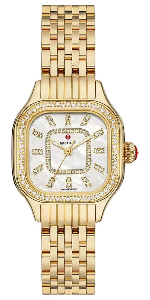 Michele Michele MWW33B000003 Meggie 18K Gold-Plated 29 mm Mother-of-Pearl 124 Diamonds Watch — product photo