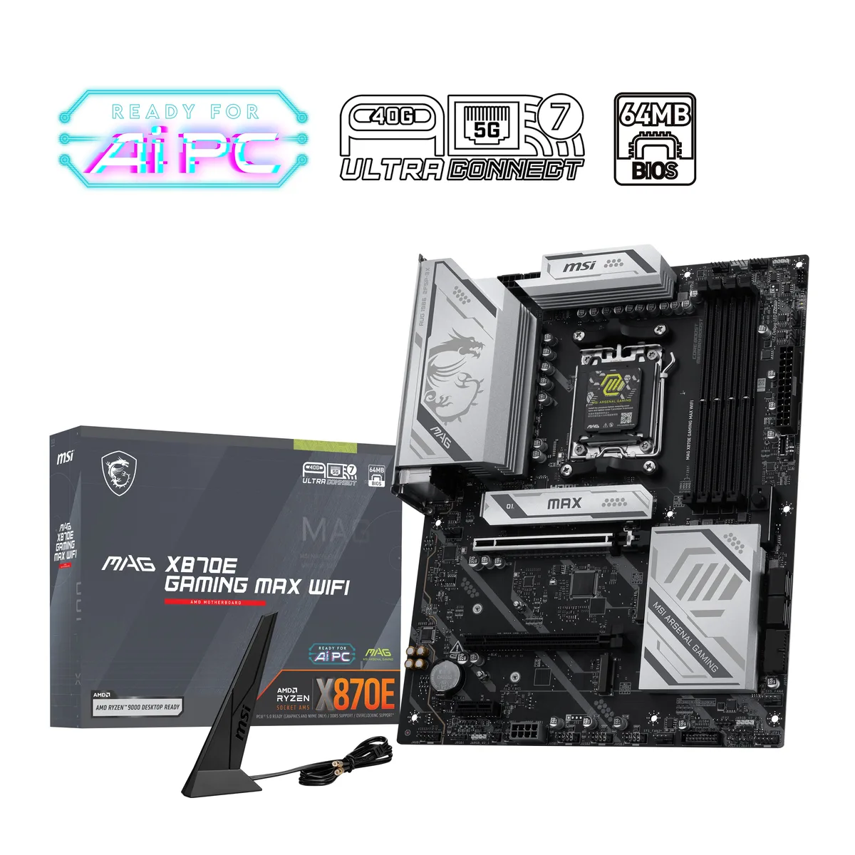 MSI MSI MAG X870E GAMING MAX WIFI AMD motherboard — product photo