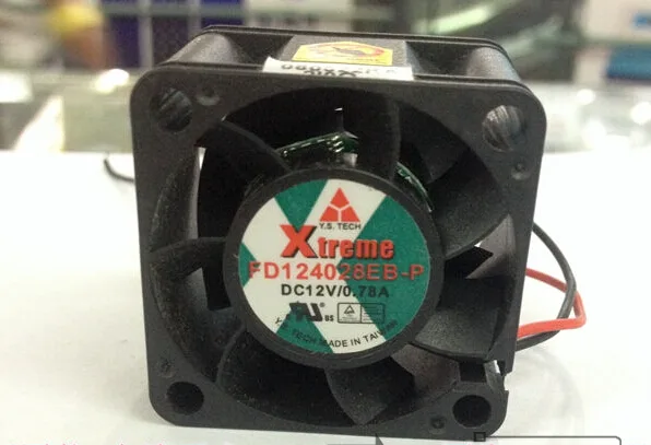 Small black 40mm square fan 28mm thick two wire power connector ball bearing no LED
