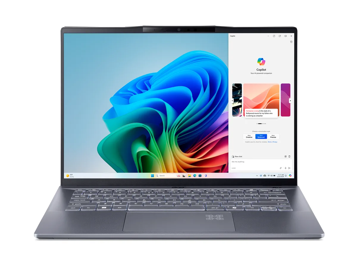 Acer America Acer America NX.KZXAA.003 Swift 14 AI laptop Snapdragon X Plus 16GB 1TB 14.5" 120Hz — תמונת המוצר