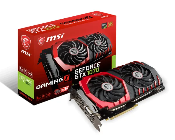 MSI GTX 1070 GAMING X 8GB graphics card with dual fans