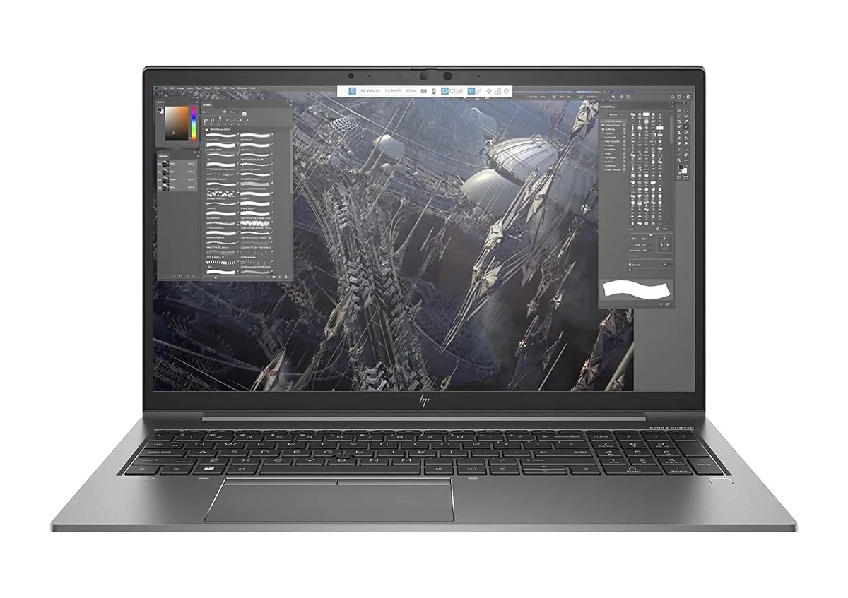 Gray HP ZBook Firefly 15 G7 laptop, thin light chassis, 15.6 inch non-touch FHD display