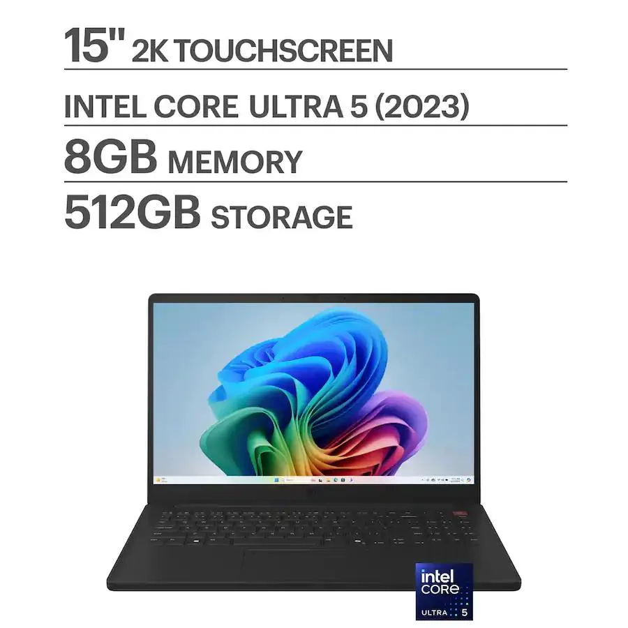 LG Electronics LG Electronics gram Book 15" Touch-screen Laptop Intel Core Ultra 5 115U 8GB RAM 512GB SSD Titan Black — صورة المنتج