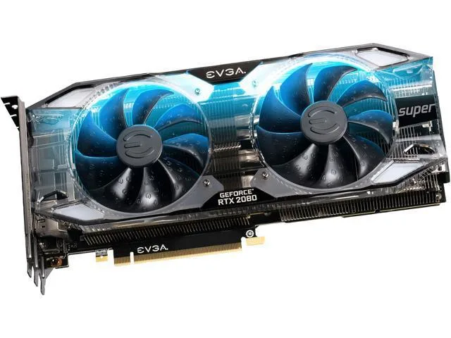 EVGA GeForce RTX 2080 SUPER XC ULTRA GAMING graphics card, dual-fan cooler with metal backplate and RGB lighting