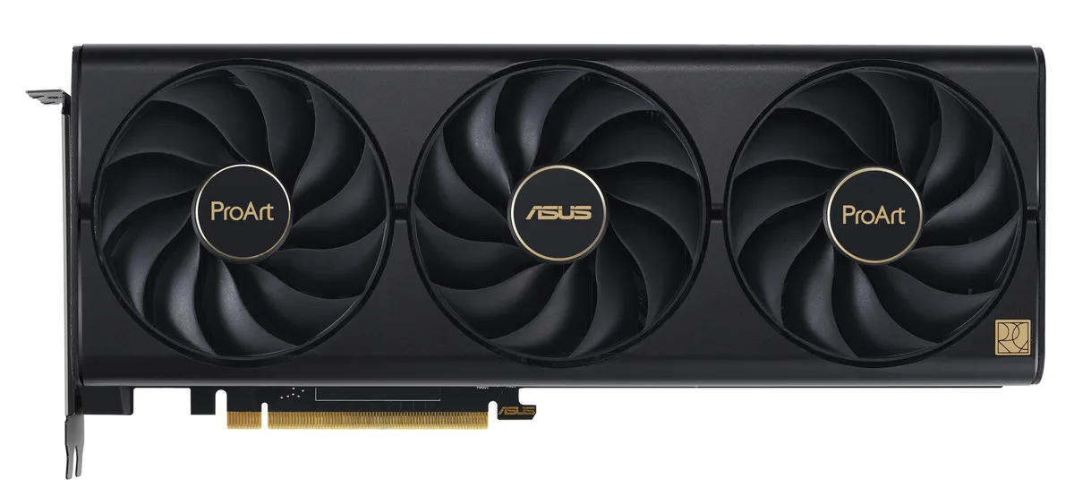 ASUS ProArt RTX 4080 graphics card, triple-fan cooler, 2.5-slot metal shroud