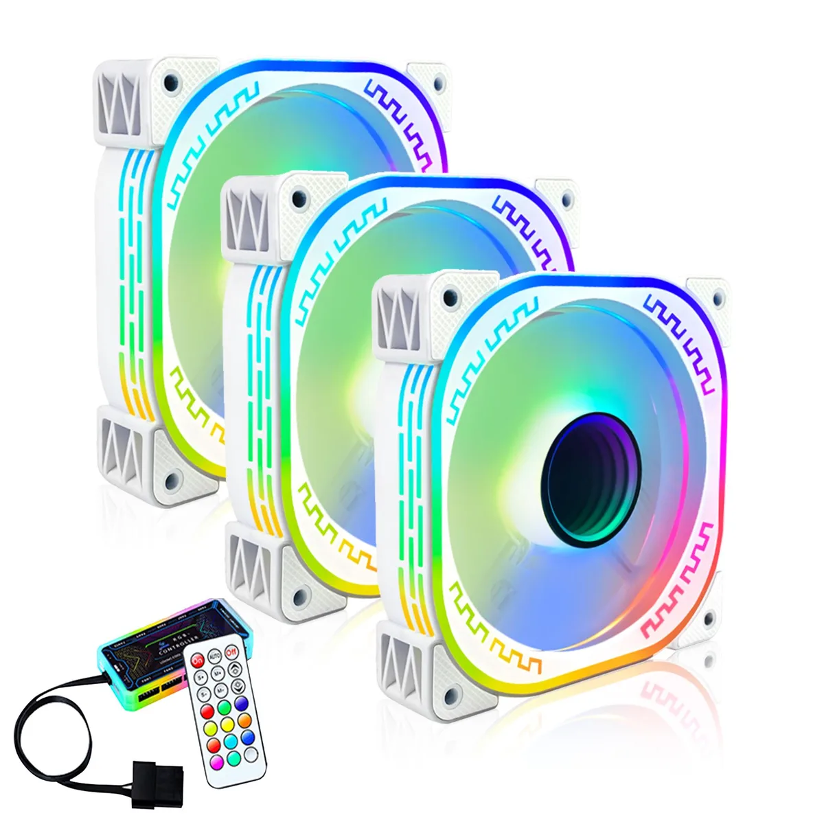 PANO-MOUNTS PANO-MOUNTS 120mm RGB Case Fans 3-Pack White — foto produk
