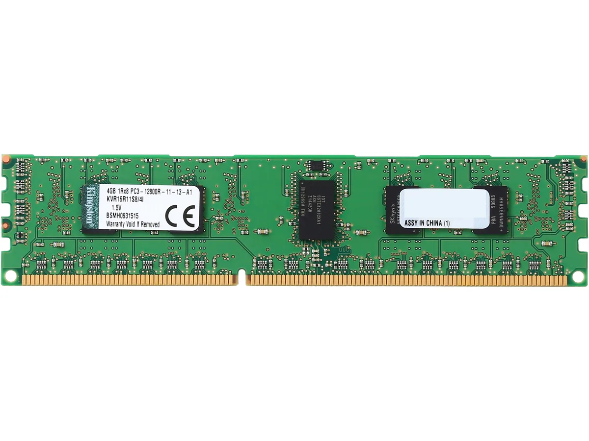 Kingston Technology Corp. Kingston Technology Corp. KVR16R11S8/4I 4GB DDR3 1600 CL11 ECC Registered server RAM — 商品照片