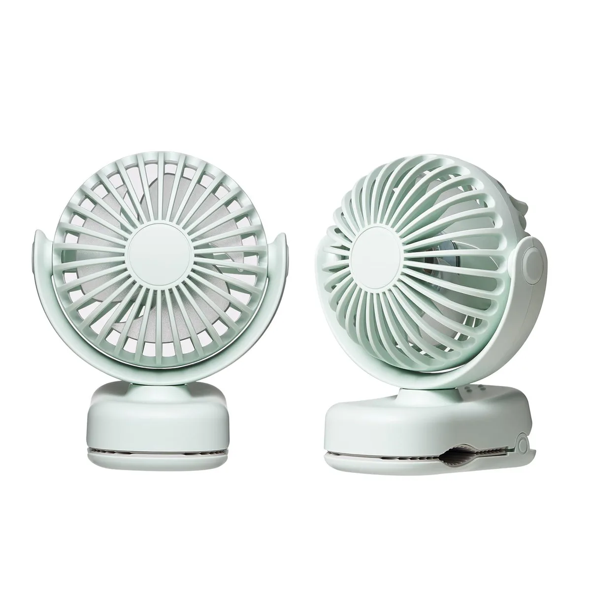 ormos Mini Bubble Clip Fan 1090806546 360° 3-Speed 1200mAh Battery Green — foto produk