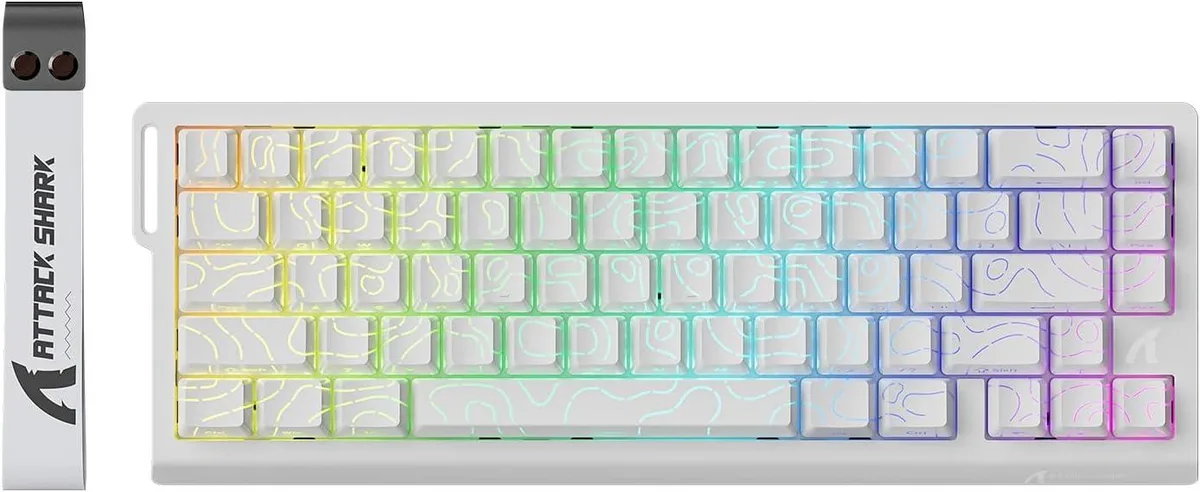 Attack Shark Attack Shark X68 HE 60% Wired Gaming Keyboard White Contour — produktbild