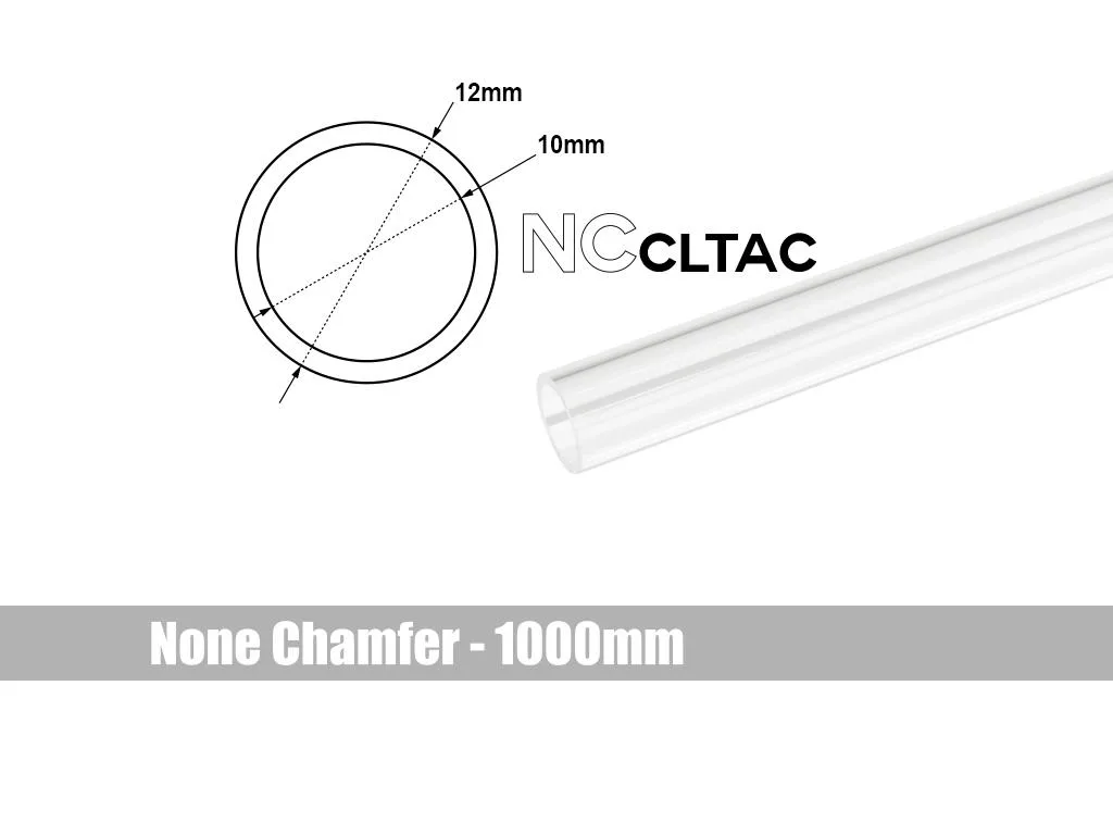 Clear acrylic tube, twelve millimetre outer diameter, one metre long