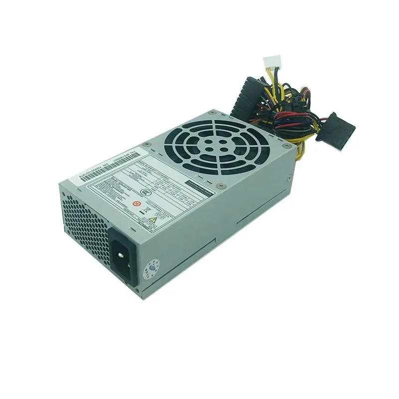 Compact 1U ATX power supply with gold finish and quiet fan