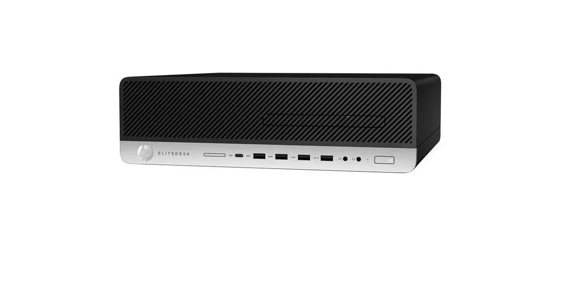 Small black HP EliteDesk 800 G4 SFF desktop tower