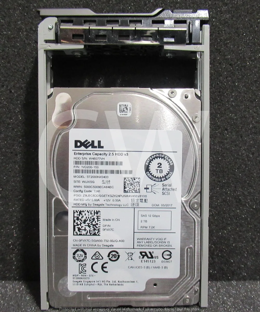 Silver 2.5 inch SAS hard drive with green circuit board
