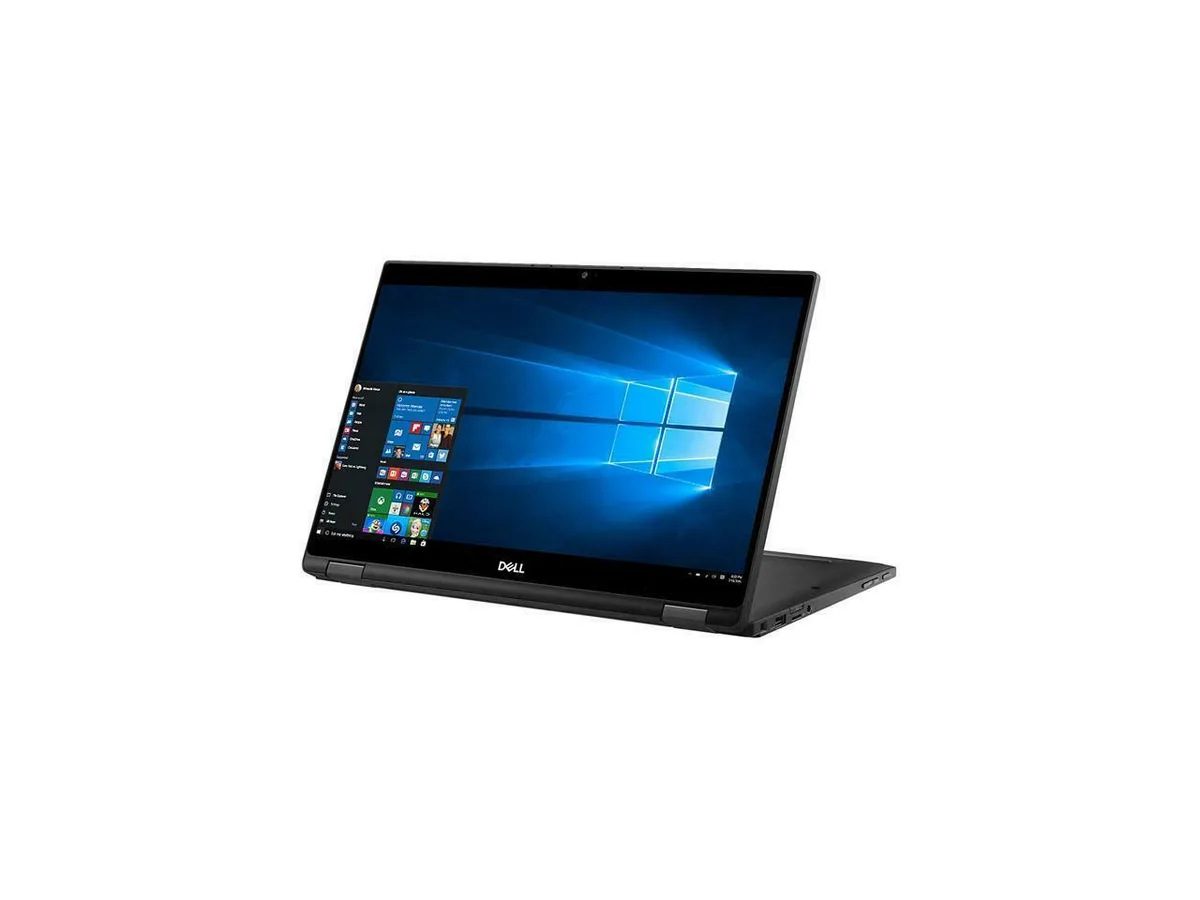 13.3 inch black 2-in-1 convertible laptop with touchscreen display and backlit keyboard