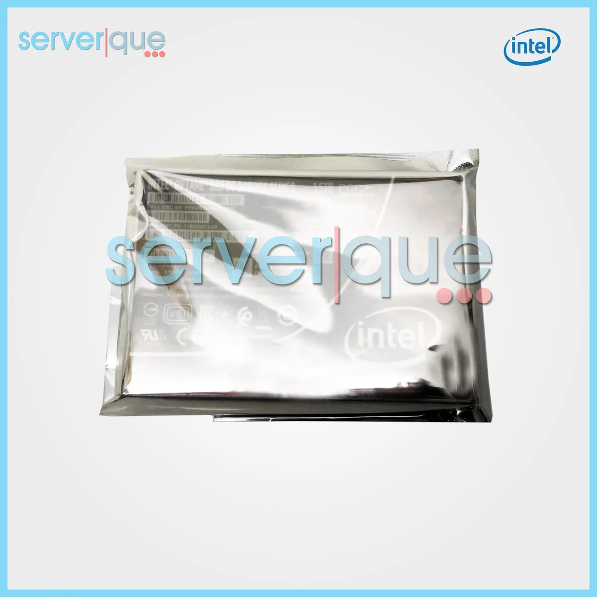 Silver 2.5 inch U.2 SSD with Intel Optane label