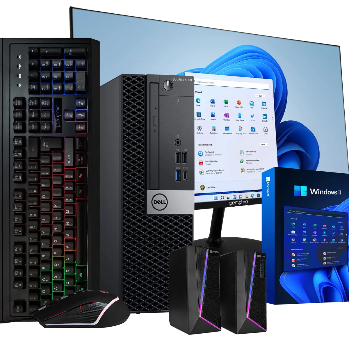 DELL DELL OptiPlex 5060 desktop PC i5-8500T 3.7GHz 16GB DDR4 500GB SSD 1TB HDD 24" monitor Win 11 Pro — photo du produit