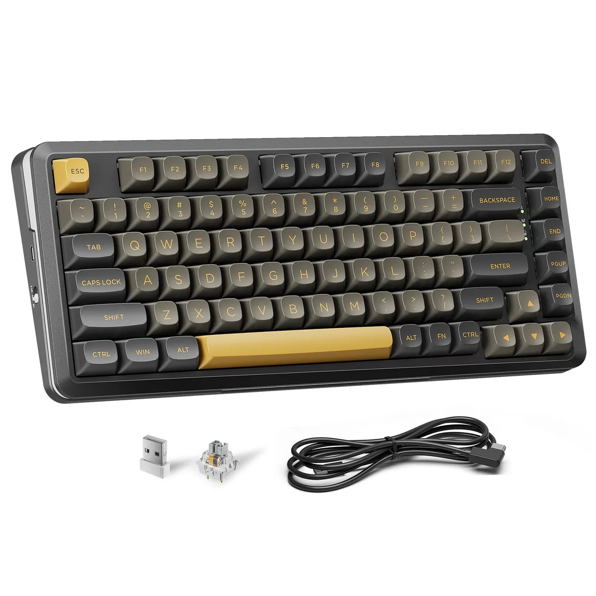 Redragon K738 75% Wireless Mechanical Gaming Keyboard 82 Keys Gasket Mount Hot-Swap Black Gold — 商品写真
