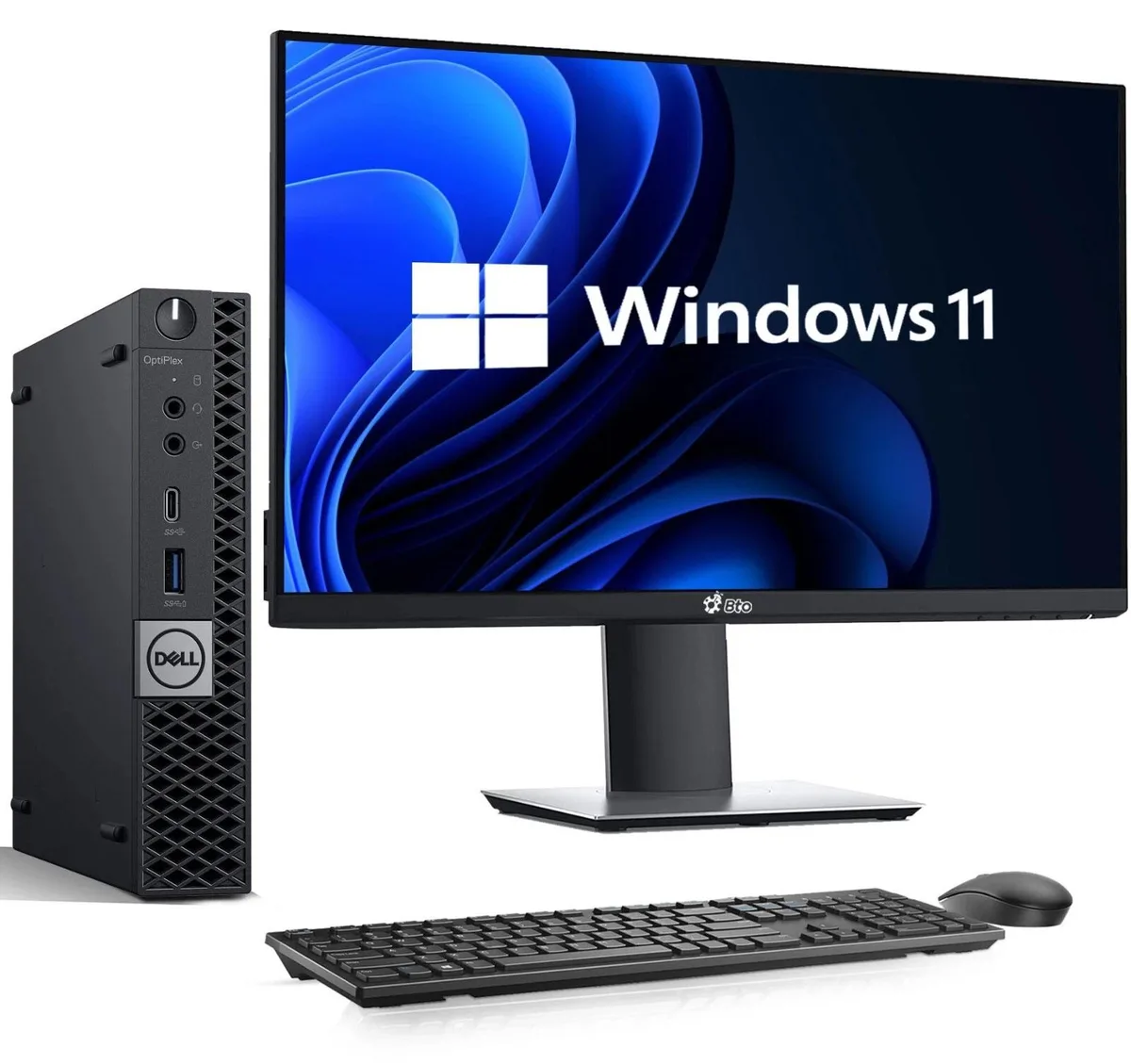 DELL DELL OptiPlex 3040 Tiny i5-6500T 32GB 512GB SSD Win11 Pro 22" monitor KB mouse desktop PC — product photo