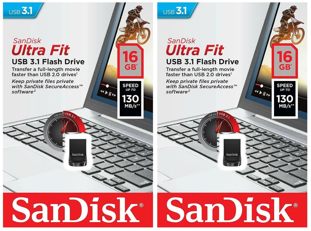 SanDisk SanDisk Ultra Fit USB 3.1 16GB 2 Pack Black — product photo