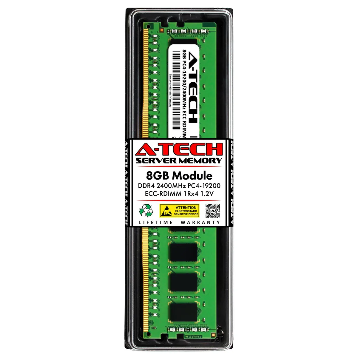 A-Tech A-Tech 8GB 1Rx4 PC4-19200 DDR4 2400 ECC REG RDIMM 288-Pin Server RAM — product photo