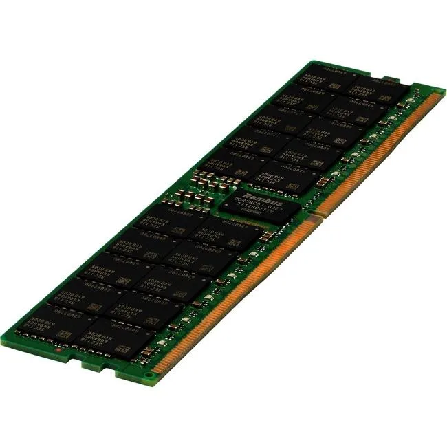 Green printed circuit board with black heat spreader, 288-pin DDR5 DIMM module