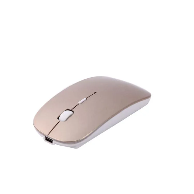 Gold wireless mouse with ABS plastic body and four buttons