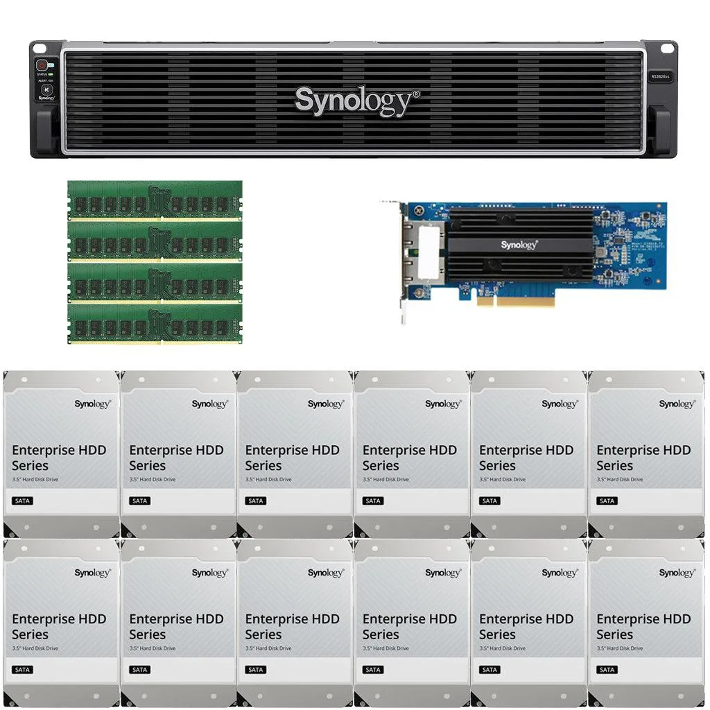 Silver 2U rackmount chassis with twelve front drive bays and front cover installed