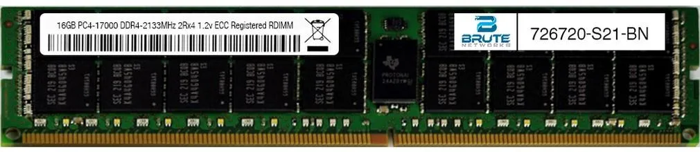 Brute Networks Brute Networks 726720-S21-BN 16GB DDR4 2133 RDIMM 2Rx4 — photo du produit