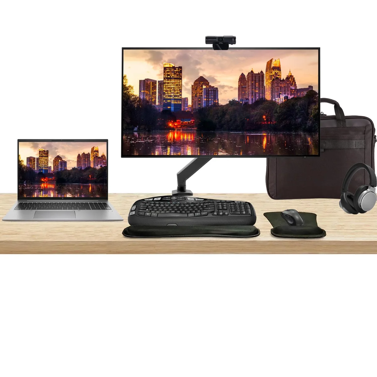 HP HP ZBook Firefly G10 16" i7-1355U 16GB 512GB bundle Z32k 32" 4K MK670 webcam headphones bag — 商品写真