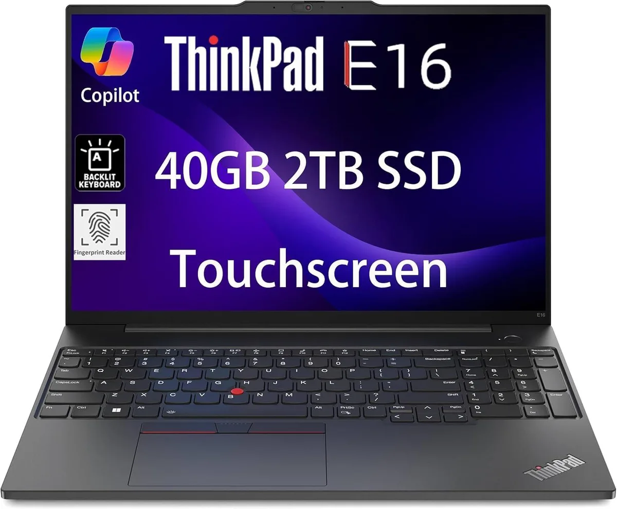 Lenovo Lenovo ThinkPad E16 16" Touch AMD Ryzen 5 7530U 40GB 2TB Win 11 Pro Black — toote foto