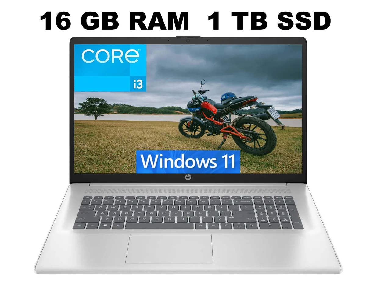 HP HP 17 laptop Intel Core i3-1215U 16GB 1TB PCIe SSD 17.3" FHD Silver — product photo