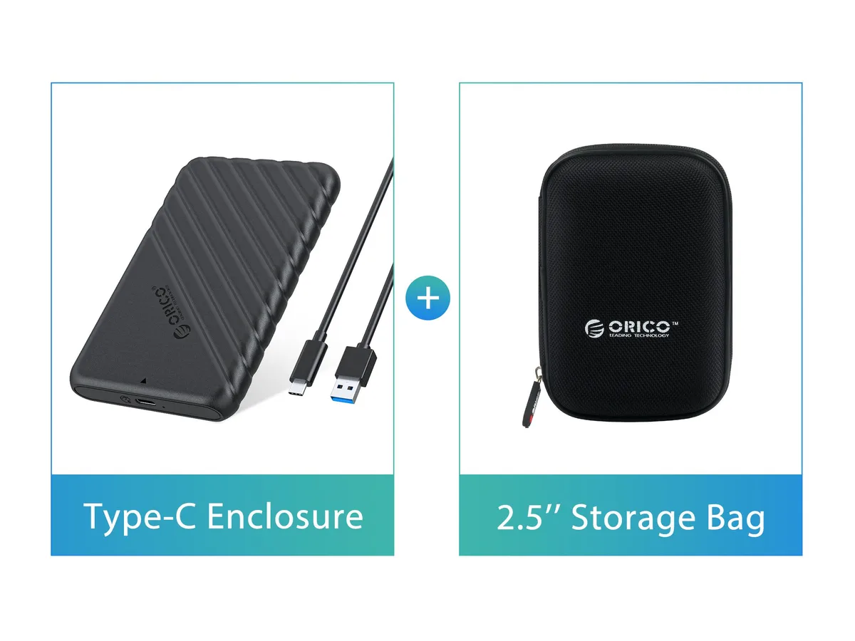 Orico Orico 2.5" USB-C SATA 3.0 Enclosure Black 6TB — product photo