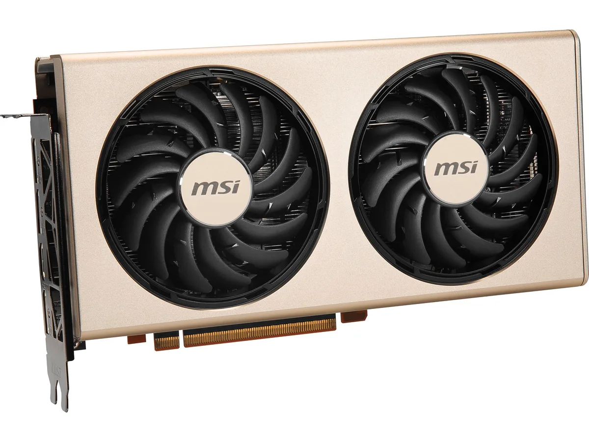 MSI Radeon RX 5700 XT EVOKE OC graphics card with dual fans and silver shroud
