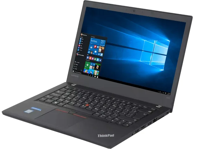 Black ThinkPad T470 laptop, 14 inch non-touch FHD screen, matte finish