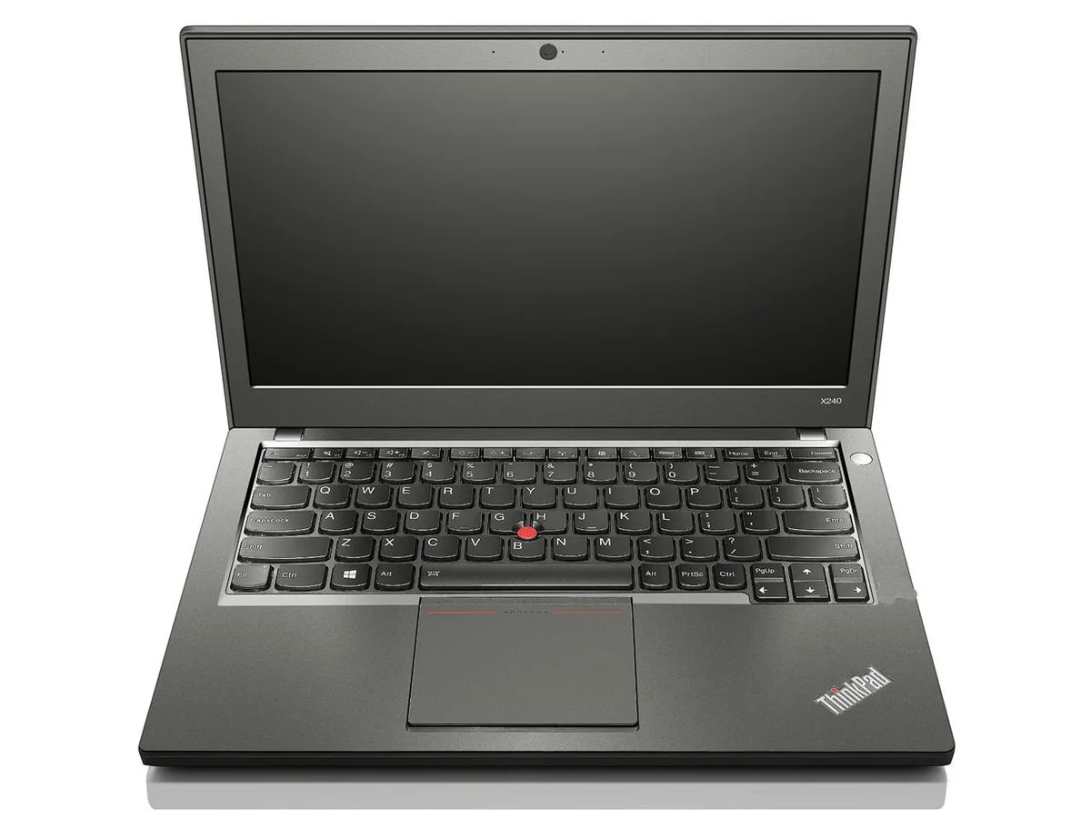 Black 12.5-inch ThinkPad X240 ultrabook with touchscreen display and backlit keyboard