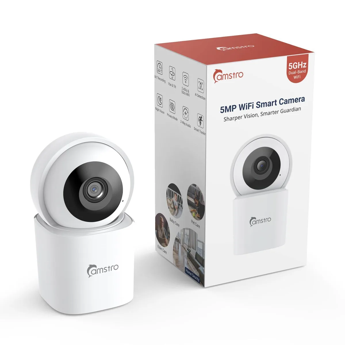 camstro camstro I71BP 5MP Wireless Surveillance 360° Pan/Tilt 2.4/5GHz WiFi — product photo