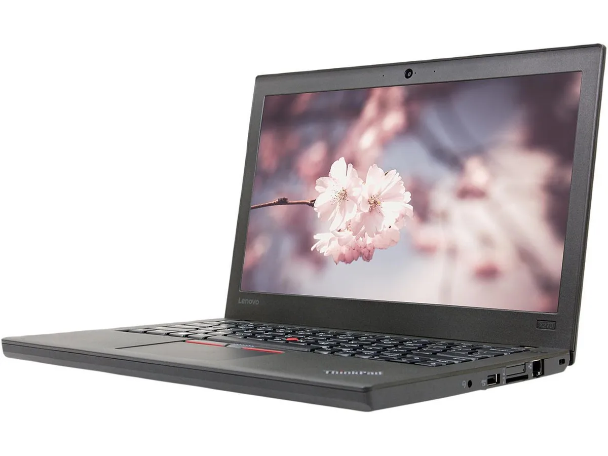 Black 12.5 inch ThinkPad X270 ultrabook closed lid matte finish