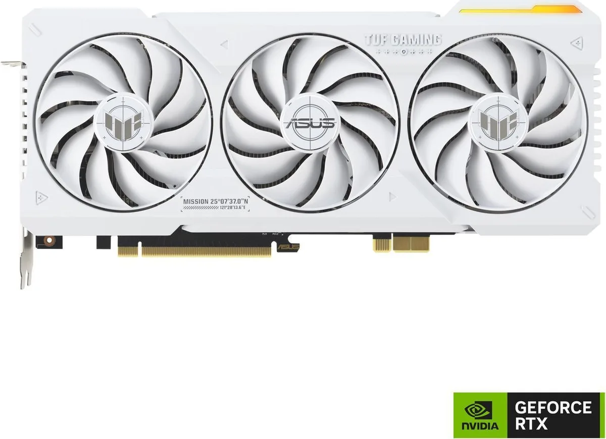 ASUS ASUS TUF Gaming GeForce RTX 4070 Ti SUPER BTF White OC Edition graphics card — product photo